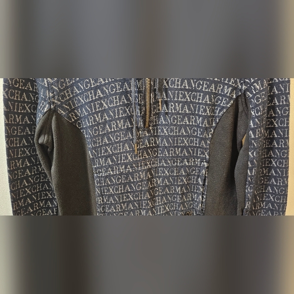 Armani Exchange Women's Cropped Half Zip Logo Hoodie Size Medium - Picture 4 of 10